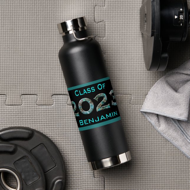 Natural Mineral Class of 2023 Custom Name Water Bottle (Gym)
