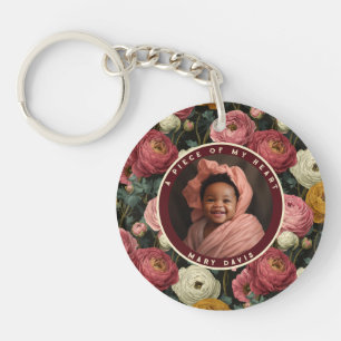 Natural Moms Day Gifts Photo Ranunculus Key Ring