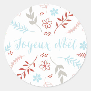 Natural Noël Christmas Holiday in Ivory Classic Round Sticker