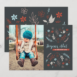 Natural Noël Christmas Holiday in Slate Card