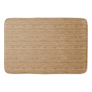 Natural Oak Wood Plank Texture with Warm Tones Bath Mat
