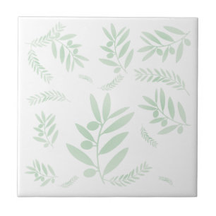 Natural olive branch pattern ceramic tile