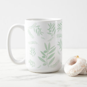 Natural olive branch pattern coffee mug