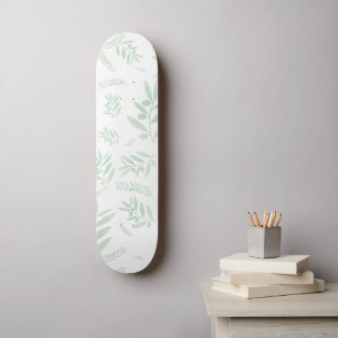 Natural olive branch pattern skateboard
