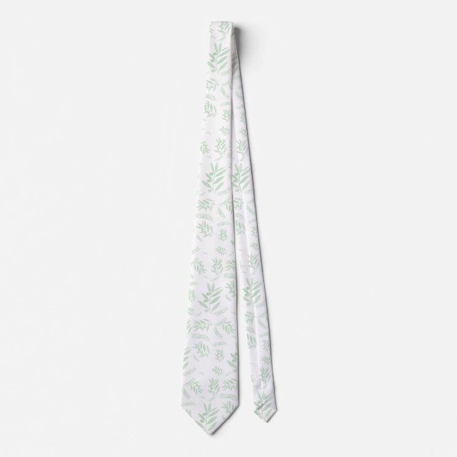 Natural olive branch pattern tie (Front)