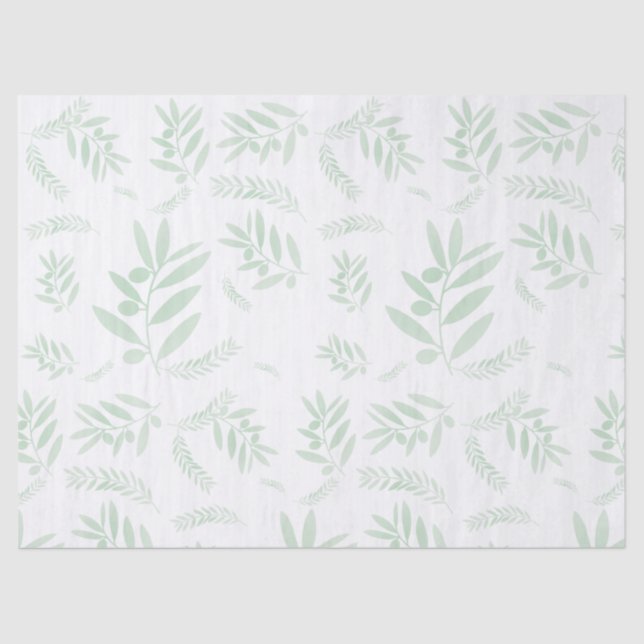 Natural olive branch pattern tissue paper (Front)