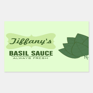 Natural Organic Basil Sauce Rectangular Sticker