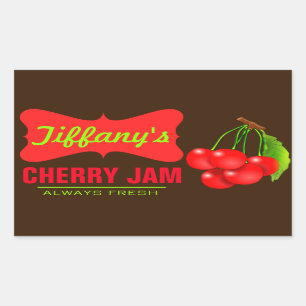 Natural Organic   Cherry Jam   Handmade Jams Rectangular Sticker