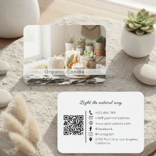 Natural Organic Handmade Candle QR Code  Business Card