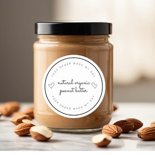 "Natural Organic Nut Butter Sticker Custom