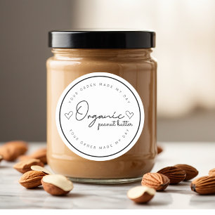 "Natural Organic Nut Butter Sticker Custom