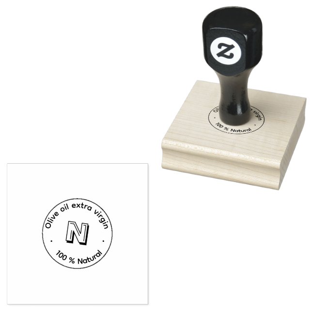 Natural Packaging Round Rubber Stamp (Stamped)