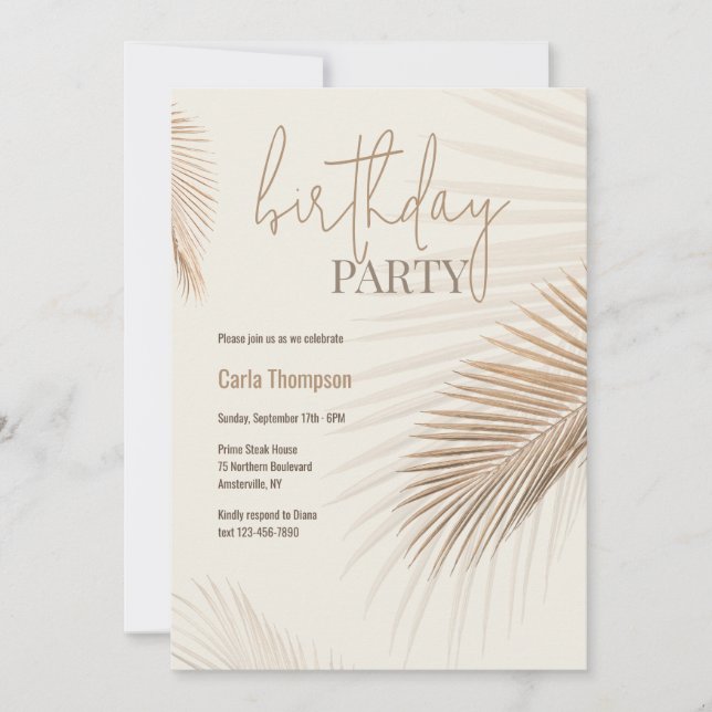 Natural Palm Invitation (Front)