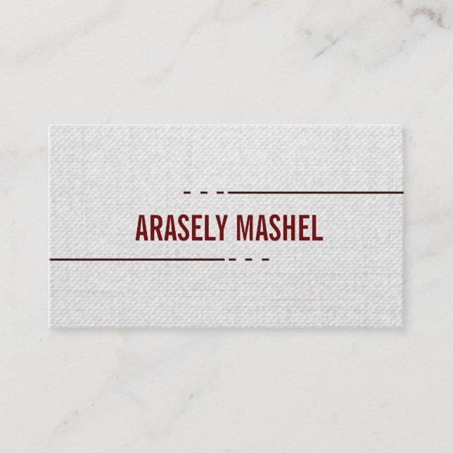 Natural Paper Texture Effect With Simple Lines Business Card (Front)