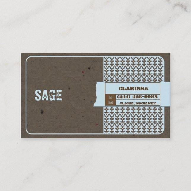 Natural Papers Periwinkle Business Card (Front)