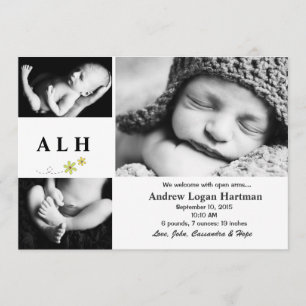 Natural - Photo Birth Announcement