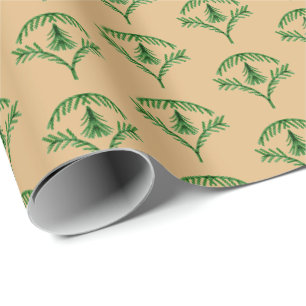 Natural Pine Needle Tree Wrapping Paper