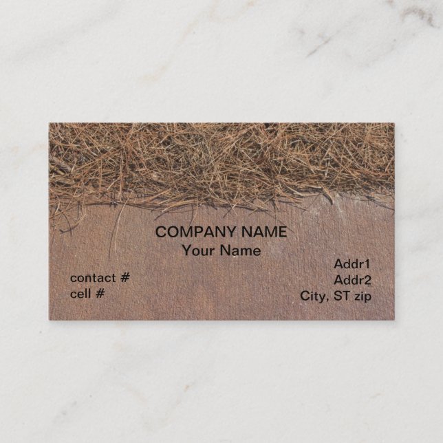 Natural pinestraw mulch business card (Front)