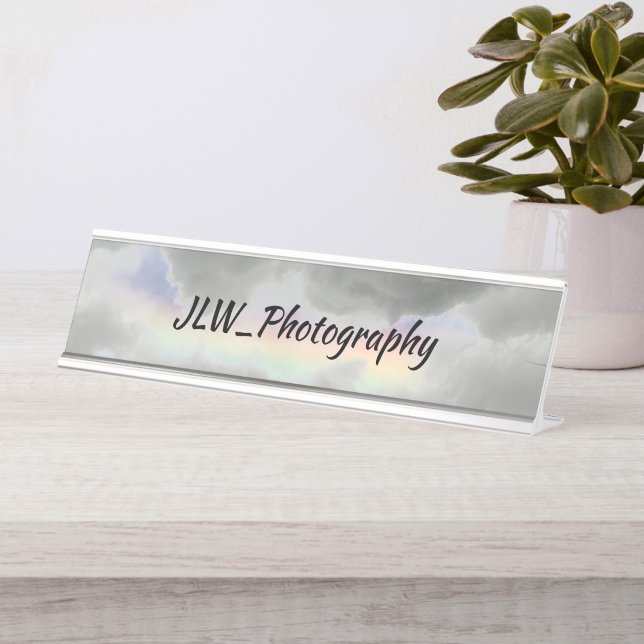 Natural Rainbow among Stormy Grey Clouds  Desk Name Plate (Creator Uploaded)