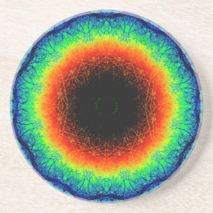 Natural Rainbow Mandala Coaster