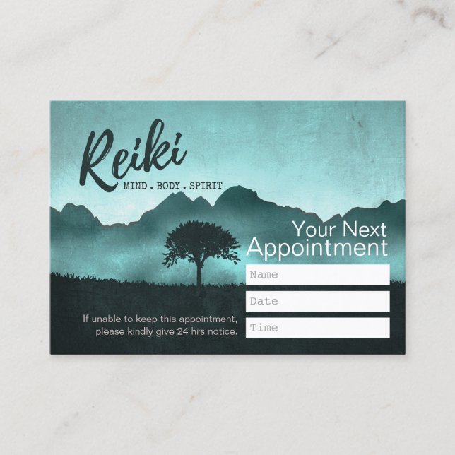 Natural Reiki Master & Yoga Instructor Appointment Card (Front)