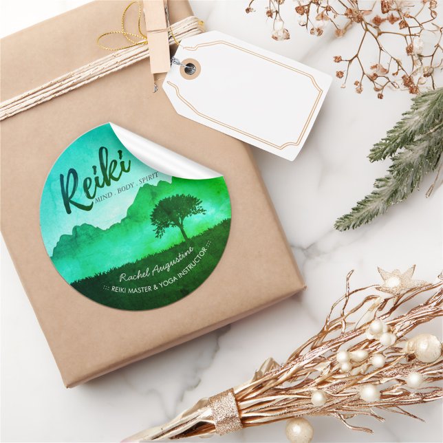 Natural Reiki Master Yoga Mediation instructor Classic Round Sticker (Creator Uploaded)