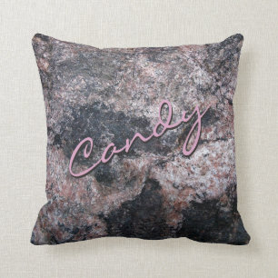 Natural Rock Texture Pink Candy Cushion