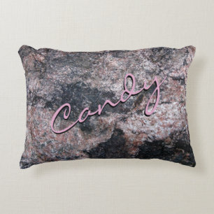 Natural Rock Texture Pink Candy Decorative Cushion