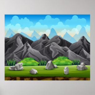 Natural rocky mountain poster