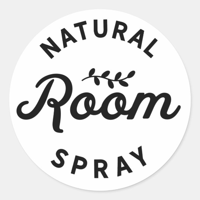 Natural Room Spray Essential Oil Label (Front)