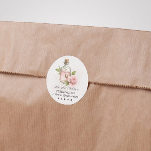 Natural Rose Essential Oils Watercolor Floral