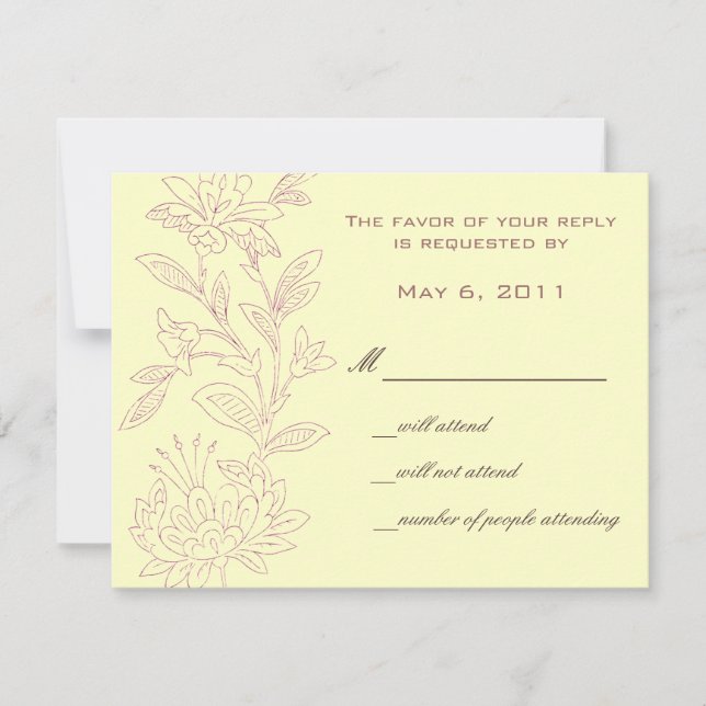 Natural/Rose Save the Date RSVP Card (Front)