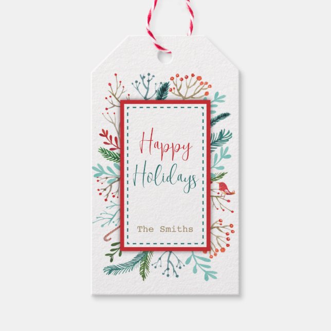Natural Rustic Christmas Gift Tags (Front)