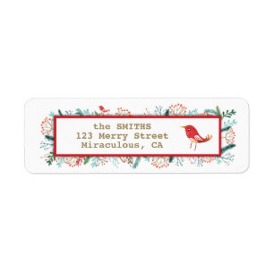Natural Rustic Christmas Return Address Label