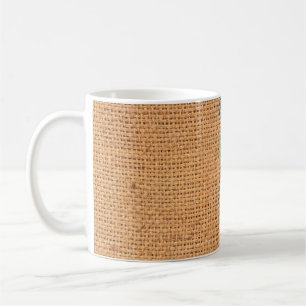 Natural sackcloth brown colour textured and backgr coffee mug