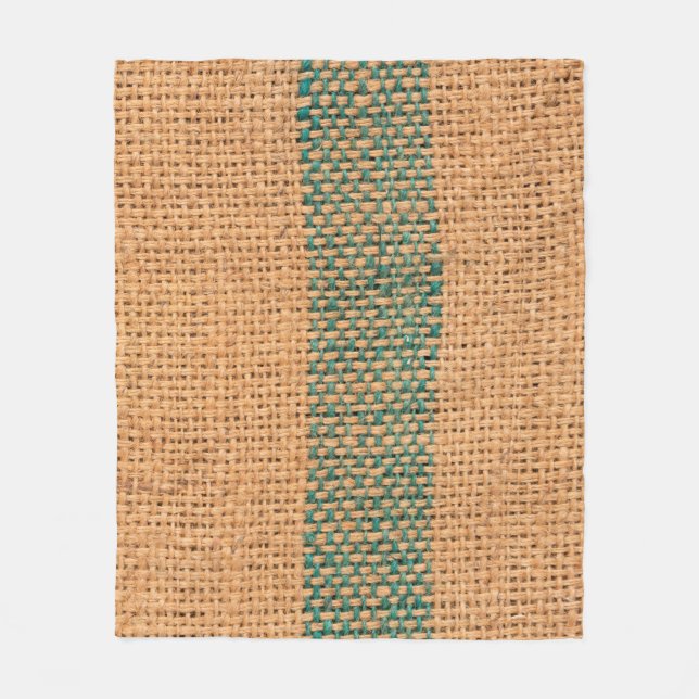 Natural sackcloth brown colour textured and backgr fleece blanket (Front)