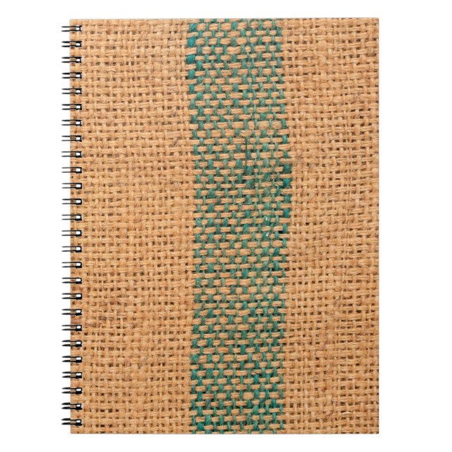 Natural sackcloth brown colour textured and backgr notebook (Front)