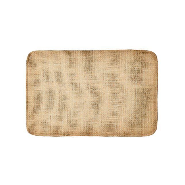 Natural sackcloth, textured background. bath mat (Front)