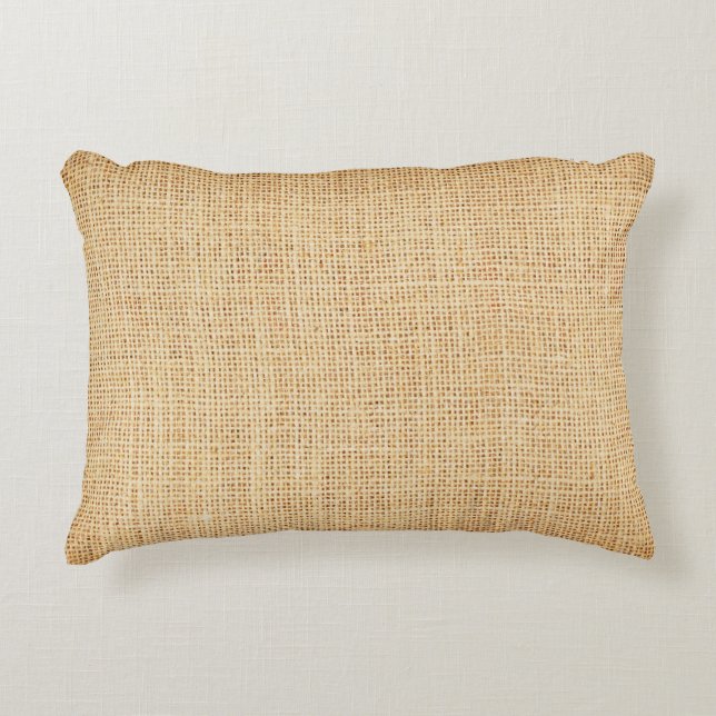 Natural sackcloth, textured background. decorative cushion (Front)