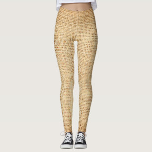 Natural sackcloth, textured background. leggings