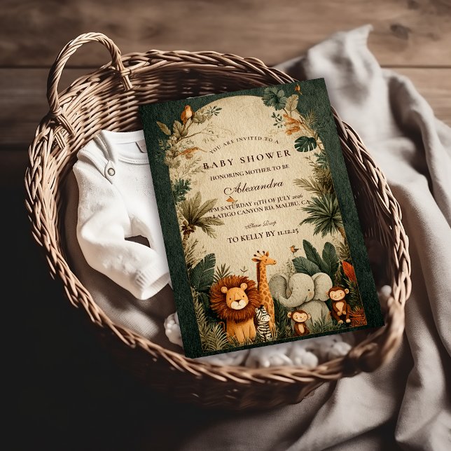 Natural Safari Leaves Baby Shower Invitation (Creator Uploaded)