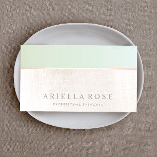 Natural Skin Care Spa Green White Marble Business Card
