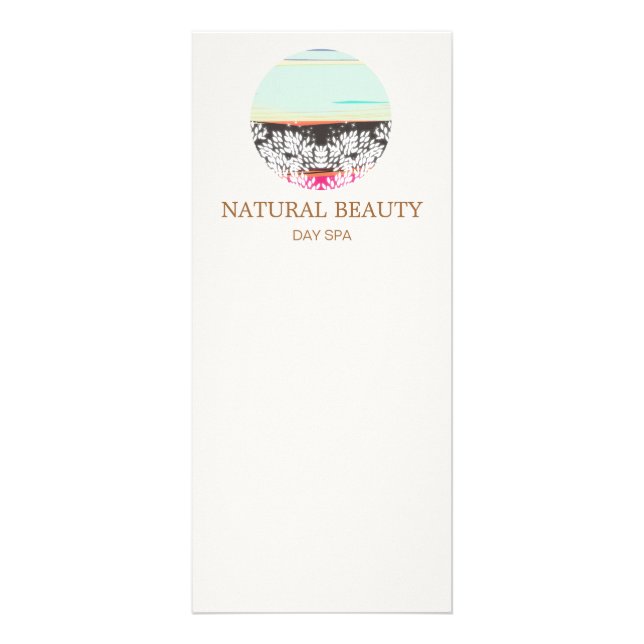 Natural Skincare Beauty Spa Sunrise Logo Rack Card (Front)