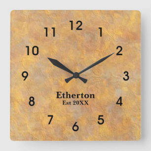 Natural Slate Stone Earth Colours Acrylic Clock