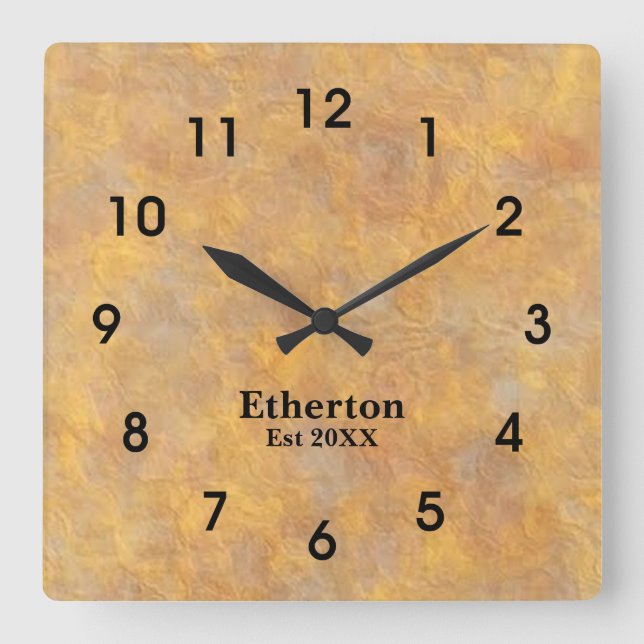 Natural Slate Stone Earth Colours Acrylic Clock (Front)