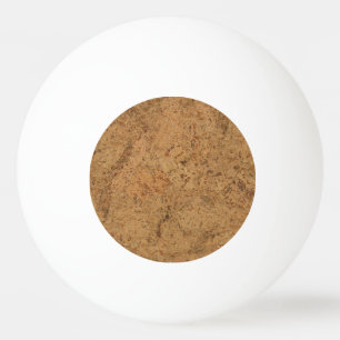 Natural Smoke Cork Bark Wood Grain Look Ping Pong Ball