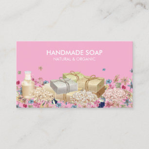 Natural Soaps pink Business Card