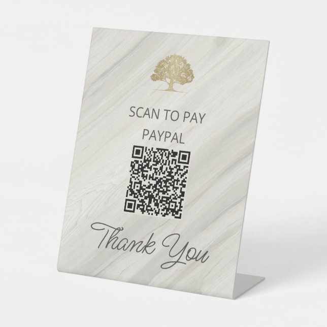 Natural Spa Name Scan to Pay QR Code Pedestal Sign (Front)