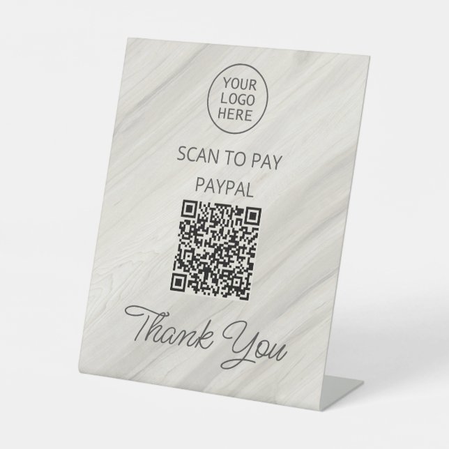 Natural Spa Name Scan to Pay QR Code Pedestal Sign (Front)