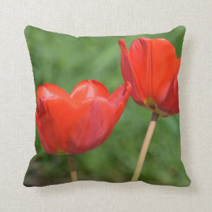 Natural Spring Tulip Floral Cushion